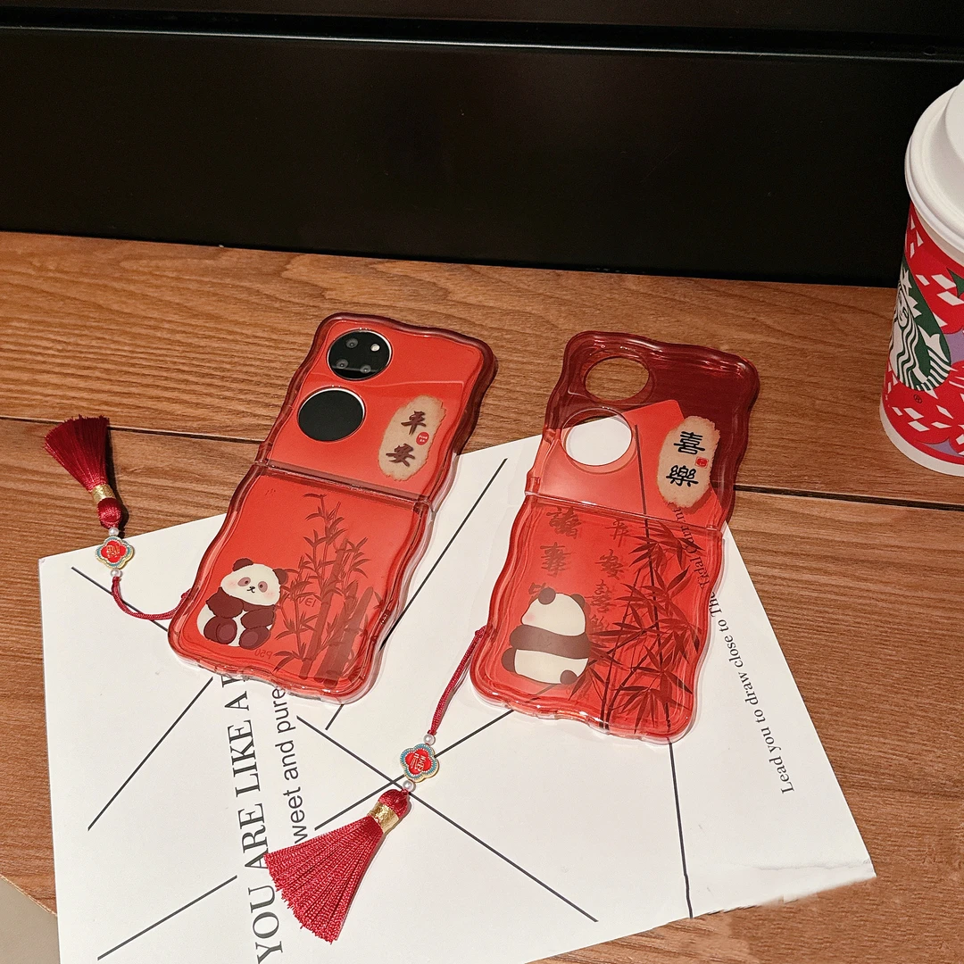 华为pockets手机壳华为p50pockets全包硅胶软壳个性熊猫pockets潮