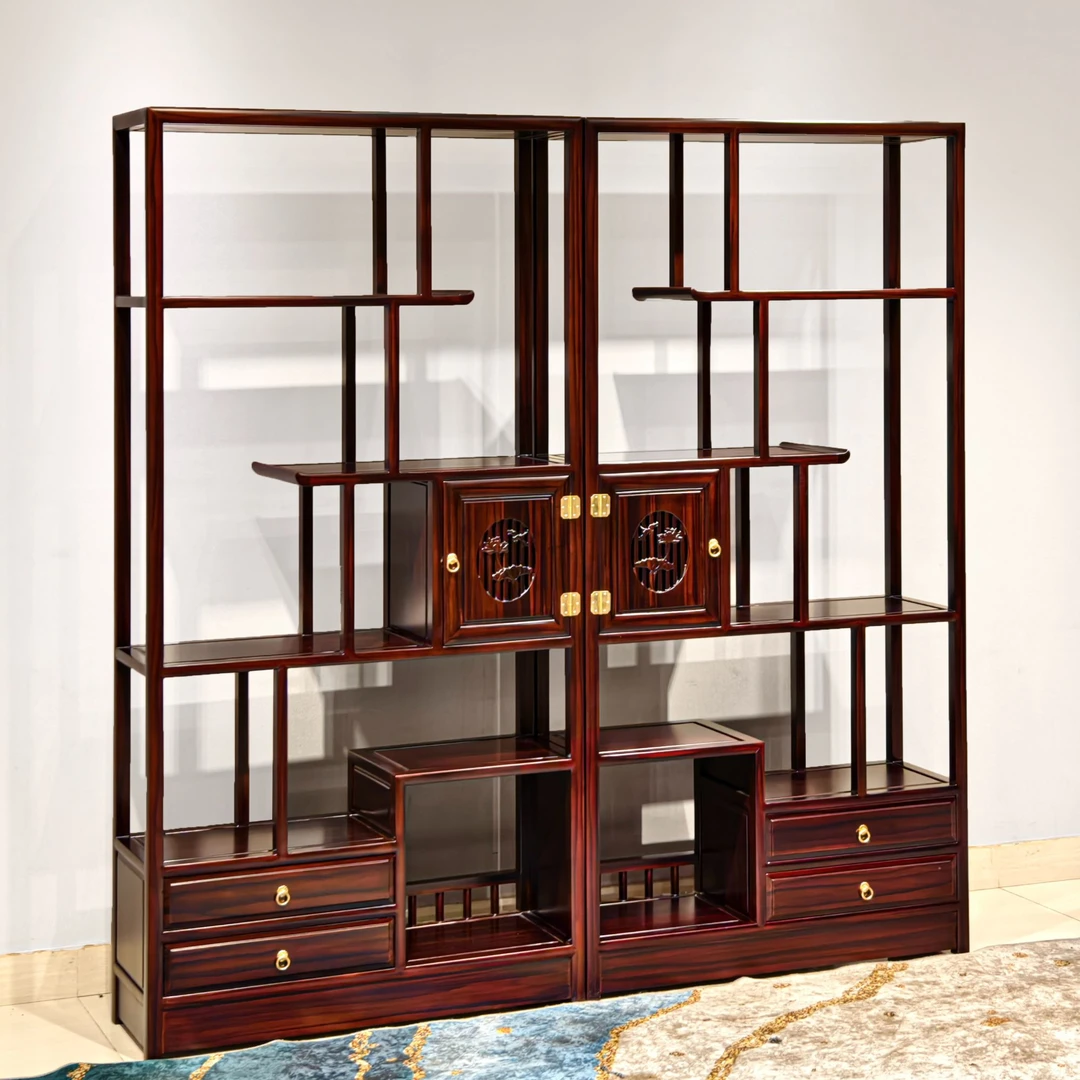 荷花双组合置物架博古架