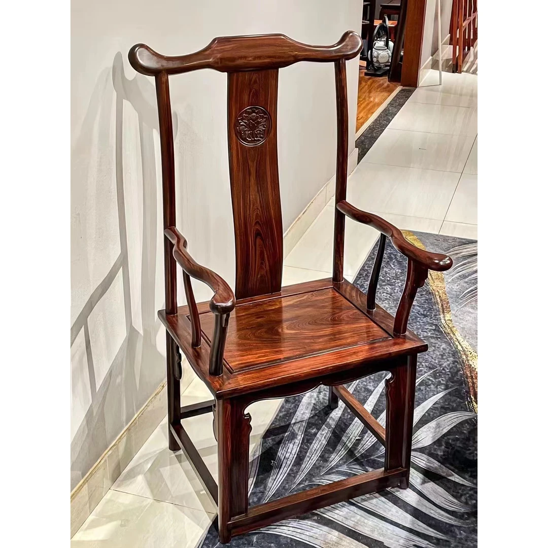 纯料酸枝豪华大官帽椅主人椅办公主椅传统榫卯工艺