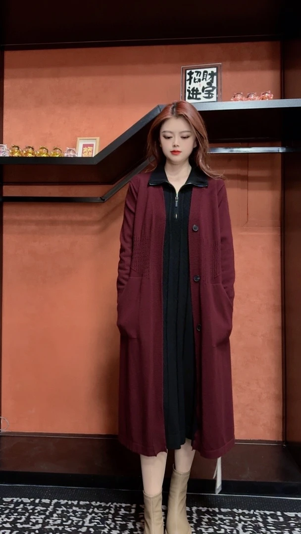 20 DD秋冬新款气质时尚显瘦百搭圆领大码洋气毛衣针织衫外套