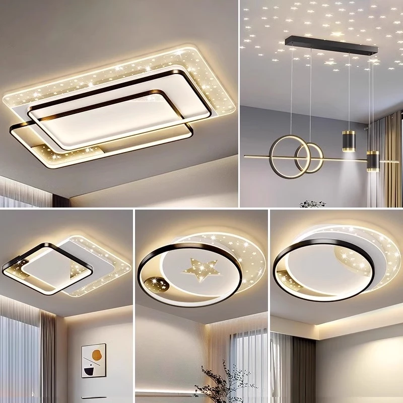 家用简约大气长方形客厅吸顶灯书房间餐厅全光谱护眼主卧吸顶灯饰