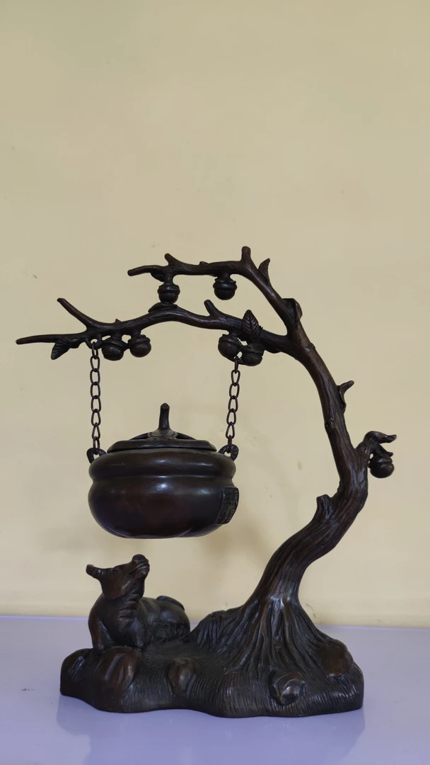 纯铜吊炉，扭转乾坤，柿柿如意精美香炉