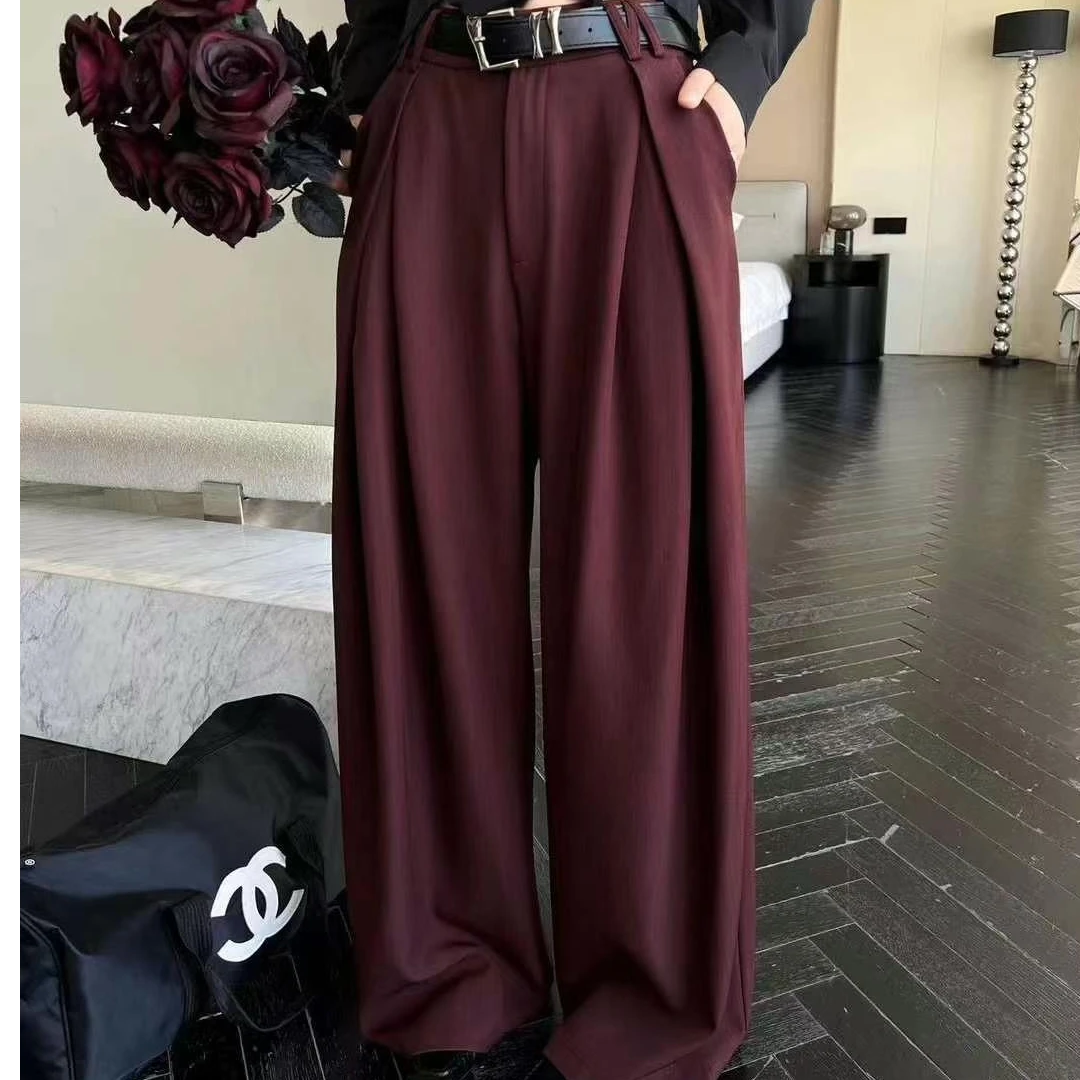 【罗罗严选】佰丽淘衣8059阔腿西裤高腰直筒百搭时尚