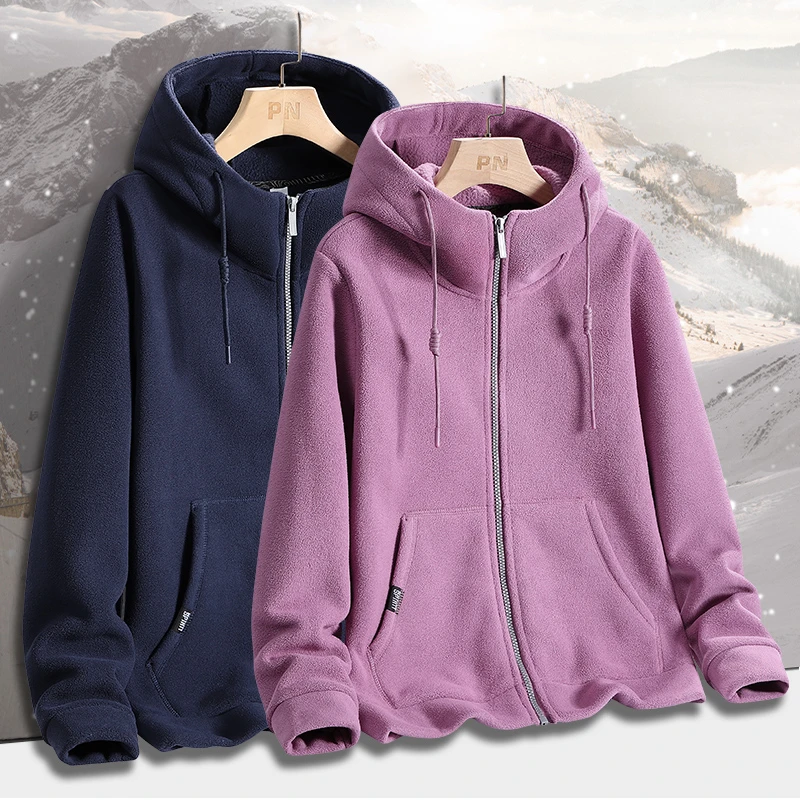 户外运动/登山/野营/加厚/保暖/连帽男女款休闲服装抓绒衣