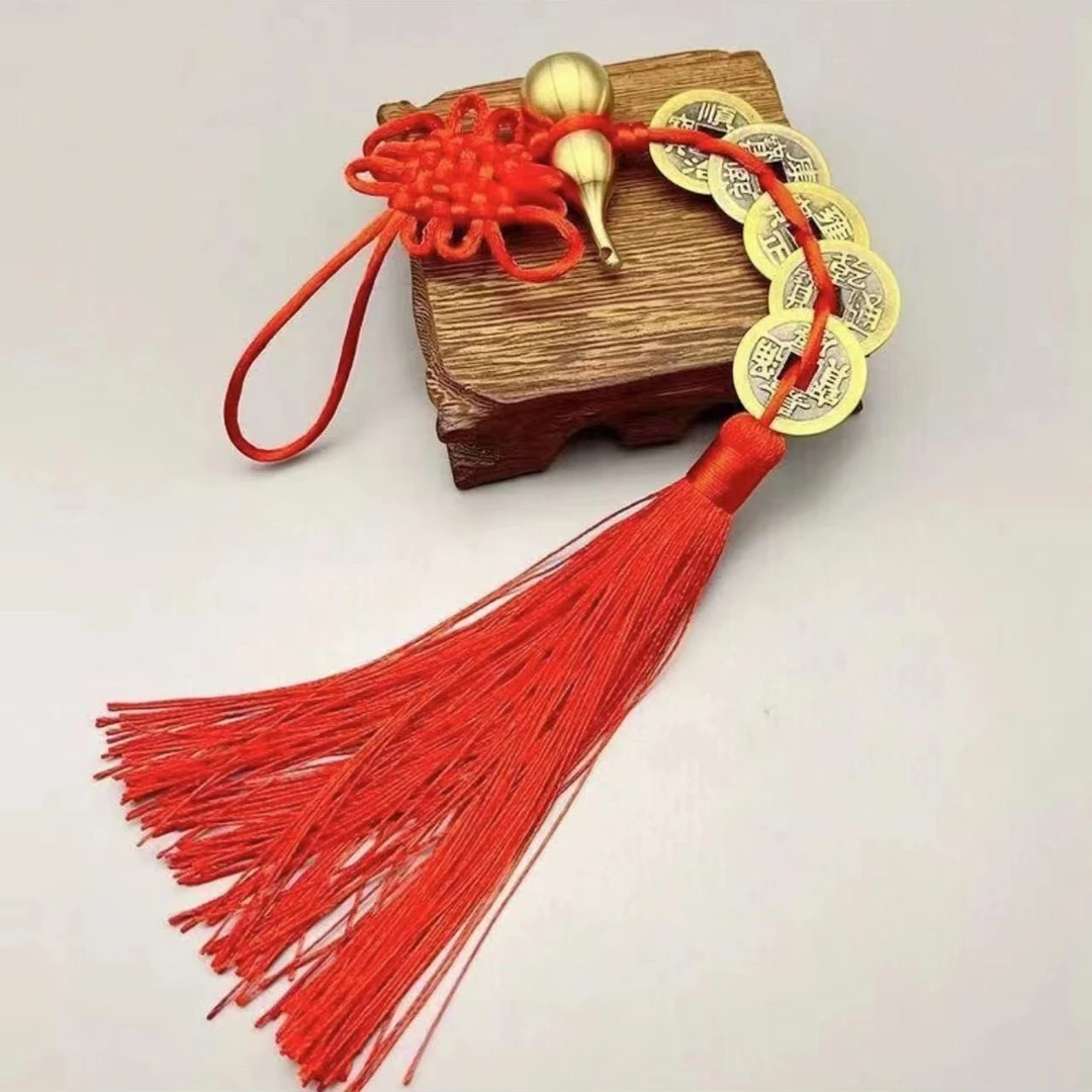 【老师推荐】复古黄铜铜葫芦手工编织吉祥结室内商场门挂件