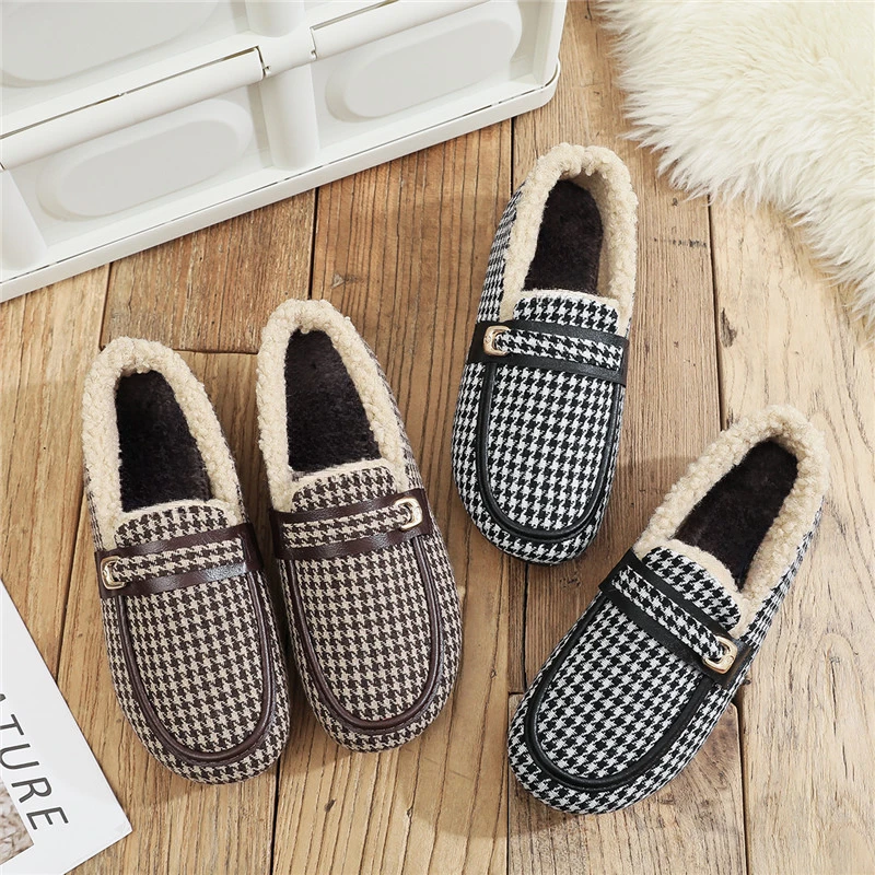 冬季加绒时尚软底老北京布鞋妈妈鞋加绒毛毛鞋豆豆鞋棉鞋加厚保暖