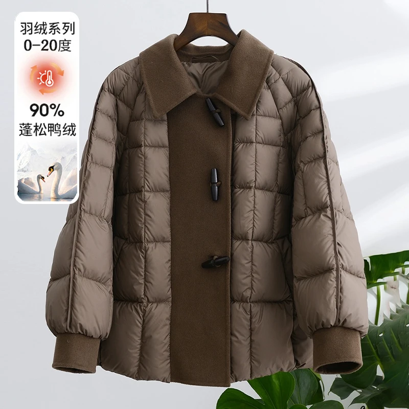 年轻妈妈冬装时尚白鸭绒羽绒服女2023新款中老年高贵洋气宽松外套