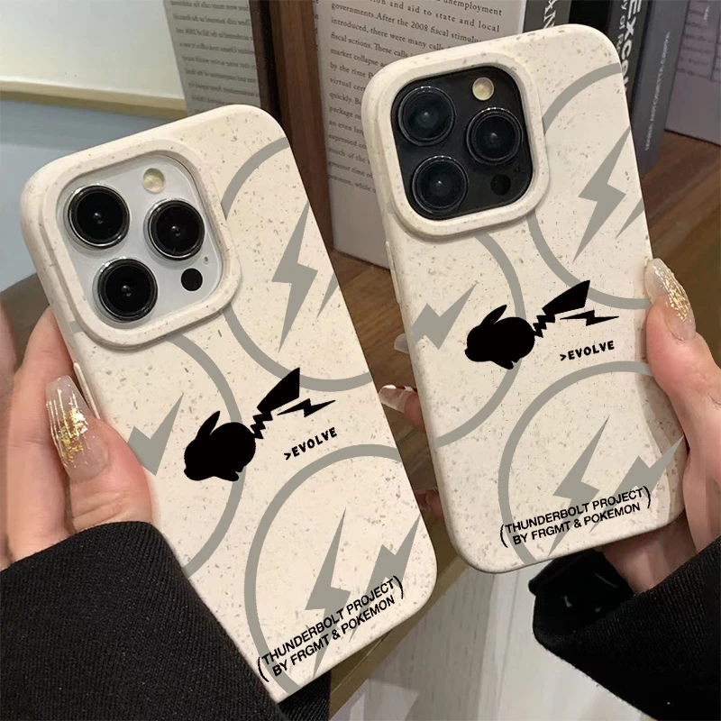 闪电皮卡丘适用苹果15PRO小麦14Plus/XSMax/iPhone13防摔手机壳