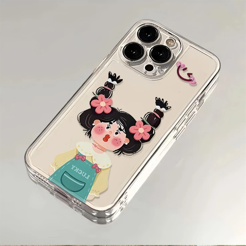 双马尾女孩适用苹果华为荣耀防摔OPPO透明VIVO全包iPhone14手机壳