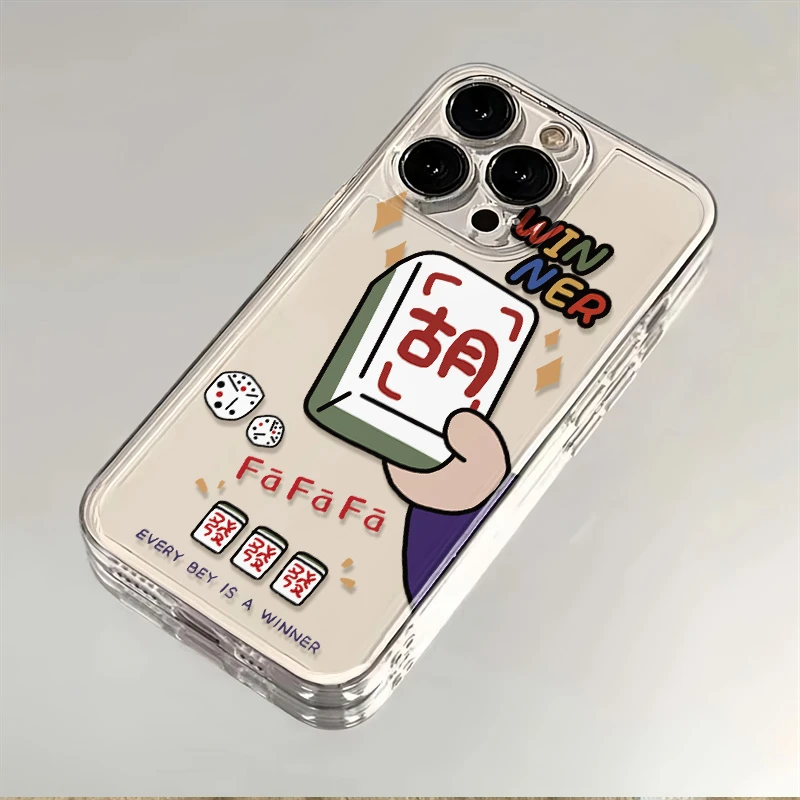 麻将发适用苹果14/15PLUS创意防摔16Pro个性iPhone12/13pro手机壳