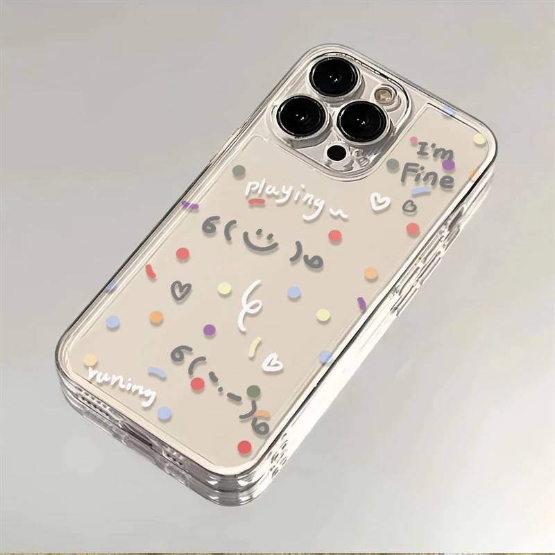 彩色波点适用苹果华为荣耀OPPO小米VIVO红米三星iPhone透明手机壳