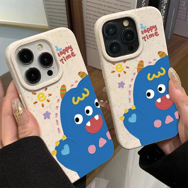 蓝色怪兽适用苹果15Plus小麦14PRO软壳XSMaxiPhone13防摔12手机壳