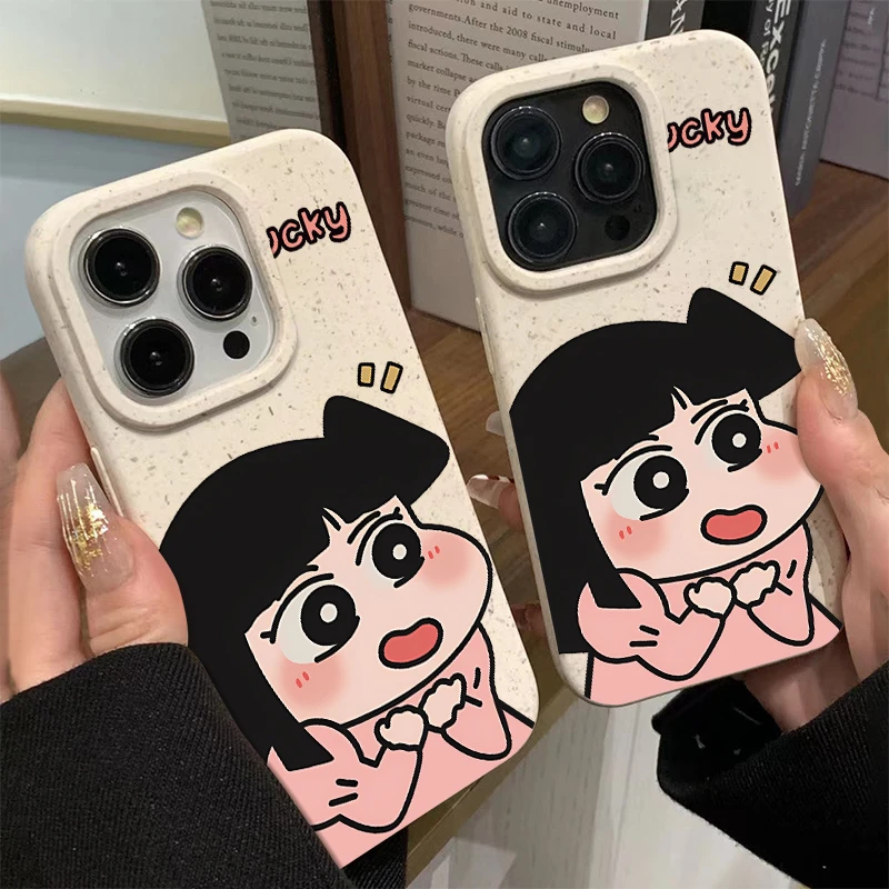 妮妮可爱适用苹果15Plus小麦14PRO软壳XSMax/iPhone13/12手机壳