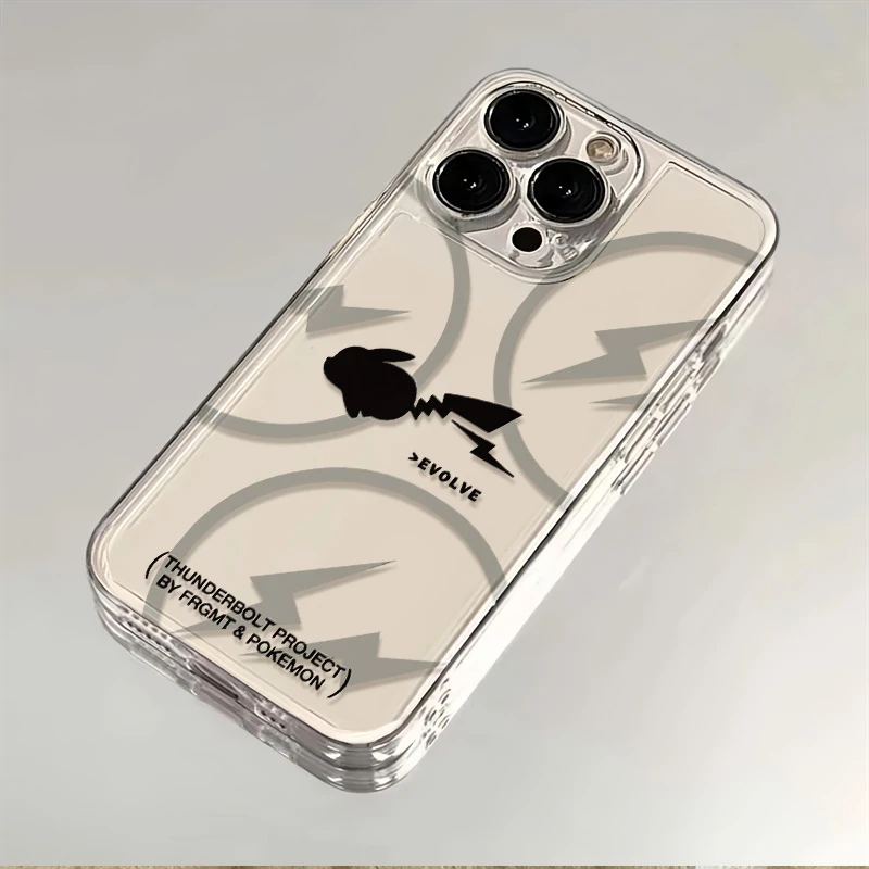 闪电皮卡丘适用苹果15华为荣耀防摔OPPO透明VIVO全包iPhone手机壳
