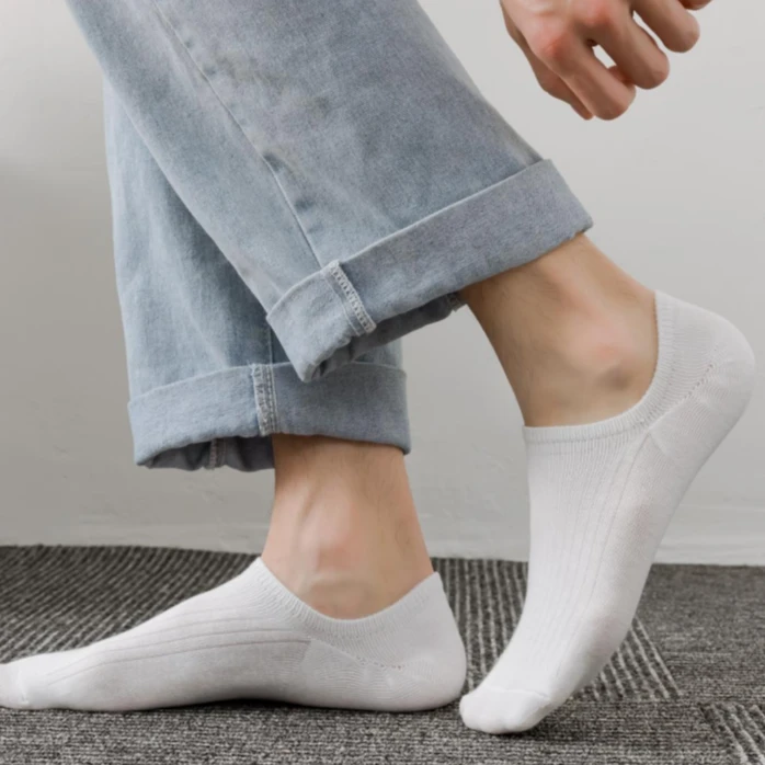 浅口短袜透气舒适弹力防滑黑白吸湿排汗短袜棉袜薄款低帮防臭棉袜