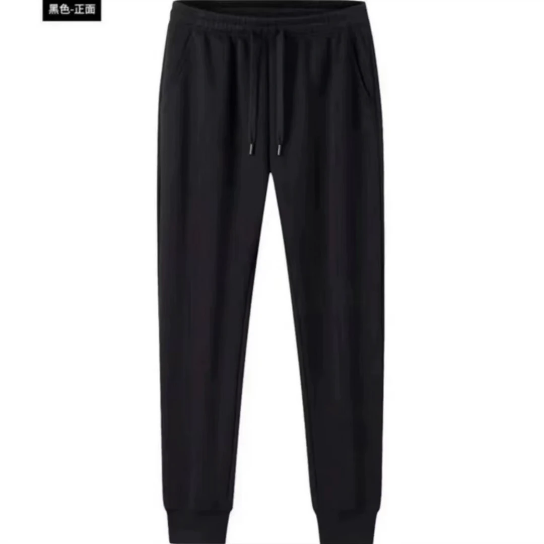 男女同款黑色纯色户外登山跑步运动裤束脚休闲裤