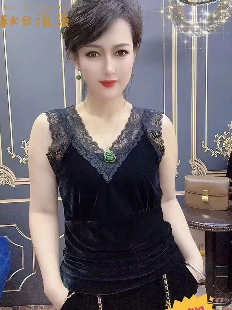 新款百搭韩版百搭拼接蕾丝打底背心