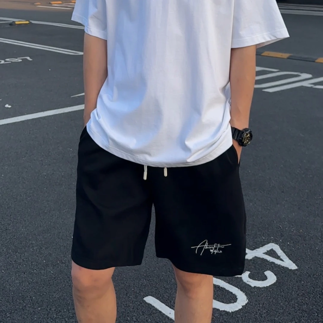 夏季简约百搭宽松潮流短裤男士运动帅气五分裤休闲裤直筒裤子情侣