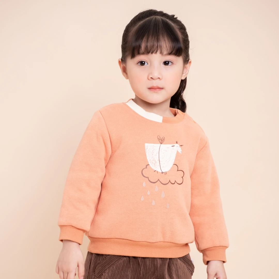 拉珐秋童装儿童加厚卫衣女童针织夹棉长袖T恤 9042105