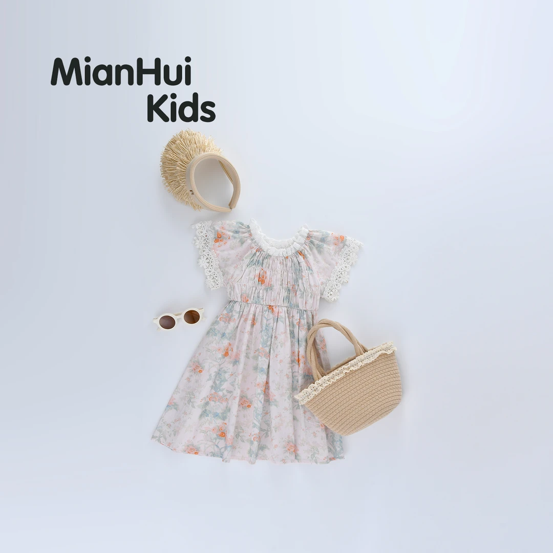 【清新淡雅】童装夏天时尚梭织短袖连衣裙33220077