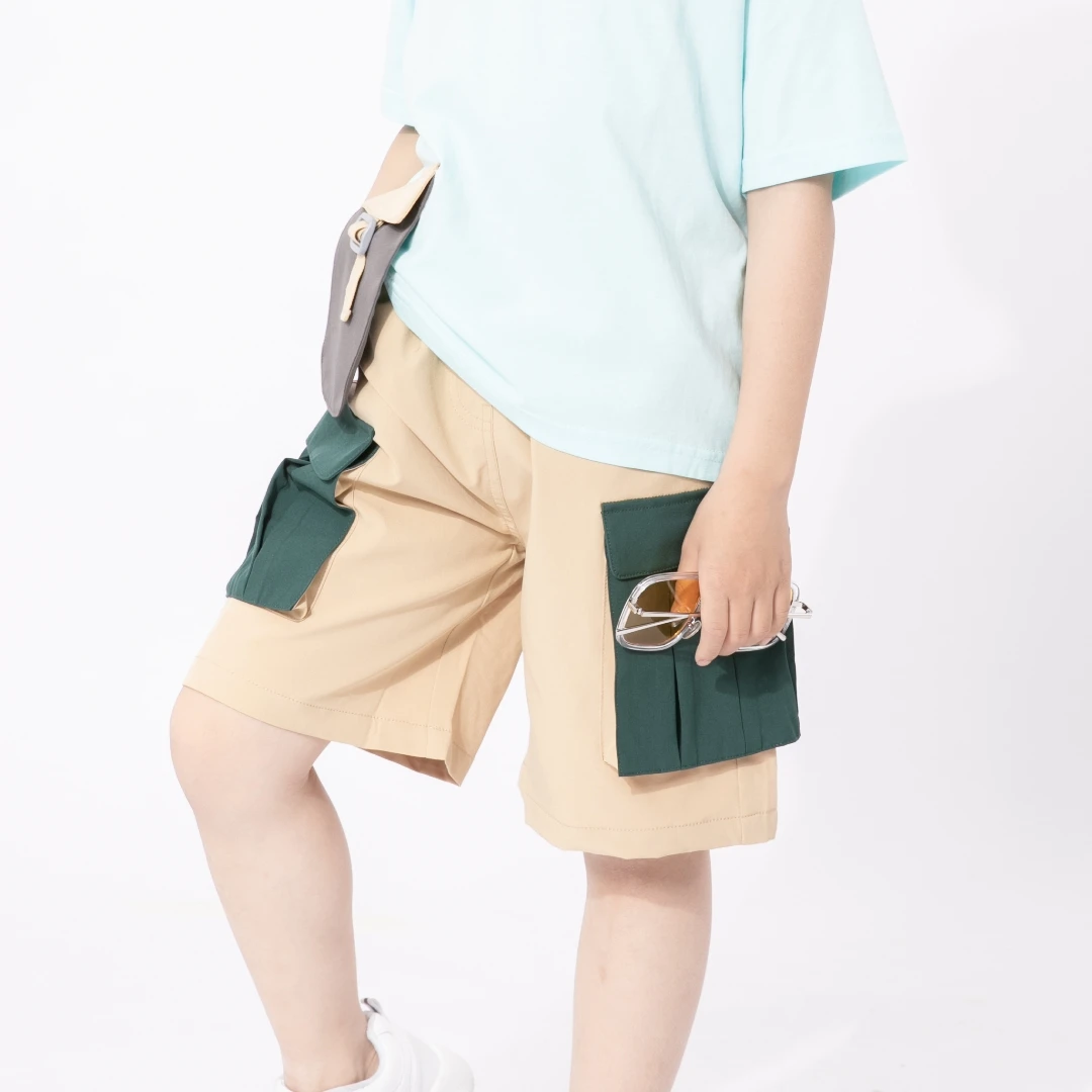 【2件26】童装夏款梭织六分裤3021959