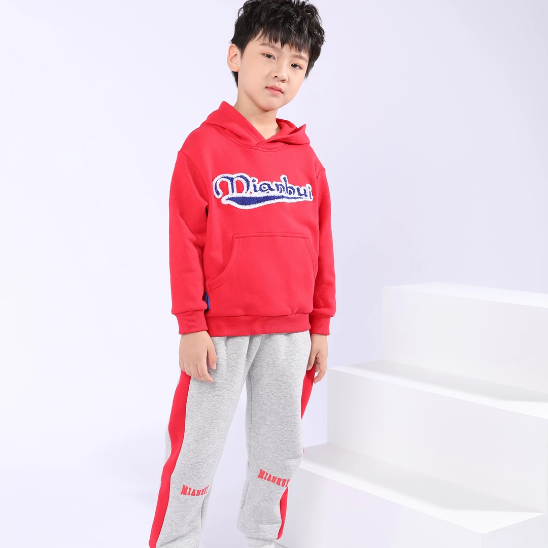 中大童单层抓绒针织连帽卫衣 3141140