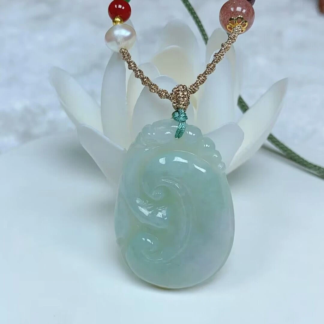 翡翠珠宝 天然翡翠如意吊坠 翡翠A货如意吊坠 随我心意 带证书