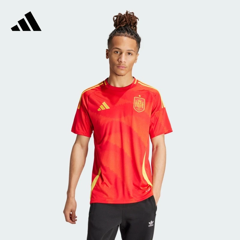 阿迪达斯 欧洲杯西班牙队主场球迷版男格里克足球运动球衣 IP9331