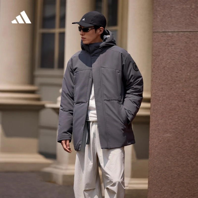 阿迪达斯官方 好羽绒600蓬拒水防泼防风连帽鸭绒羽绒服 JM9146