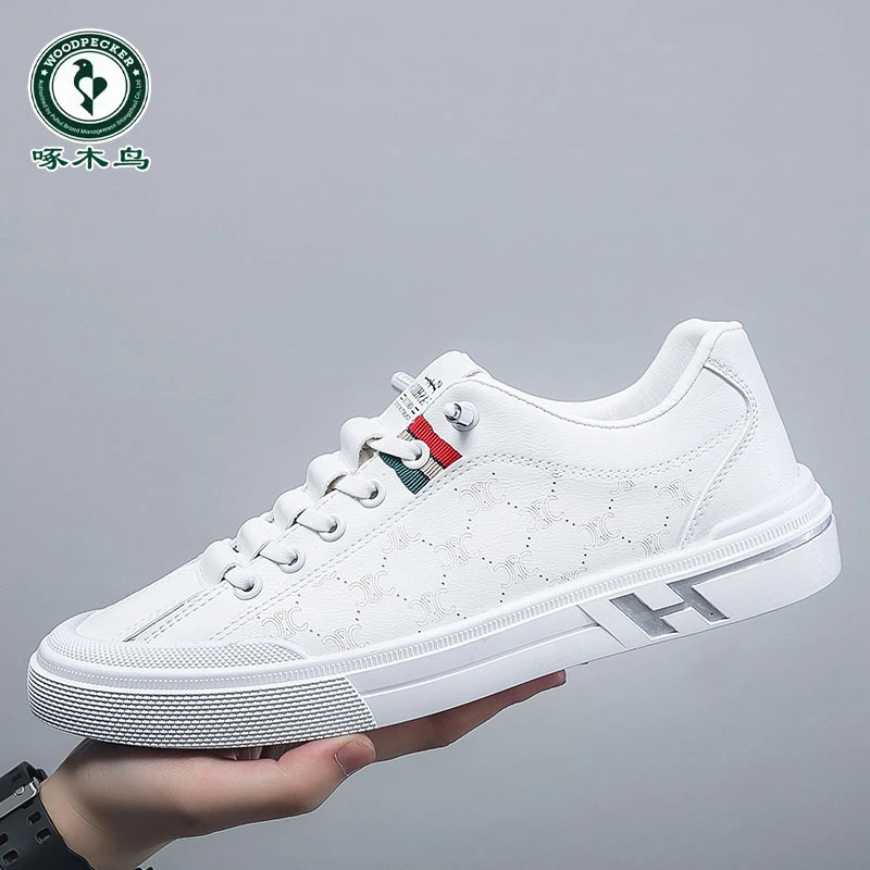 啄木鸟品牌潮鞋男士跑鞋新款商务休闲鞋软底防滑小白鞋时尚板鞋