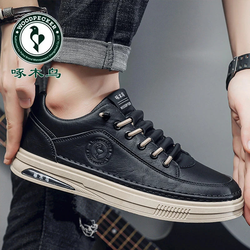 啄木鸟秋季新款男士韩版休闲运动鞋韩版休闲小白鞋学生板鞋潮流