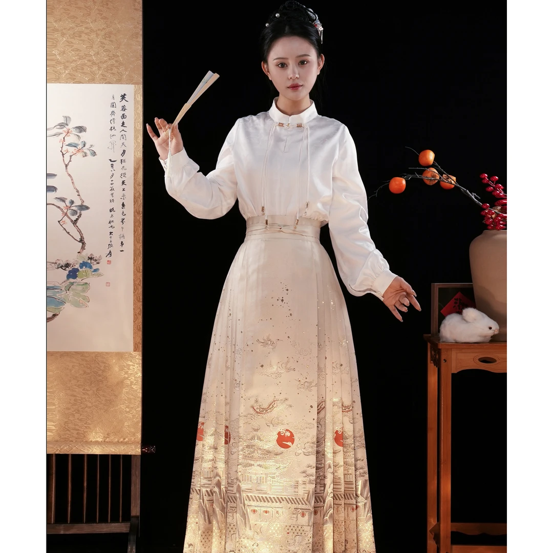 揽风华【开播礼物】织金仿妆花一片式马面裙