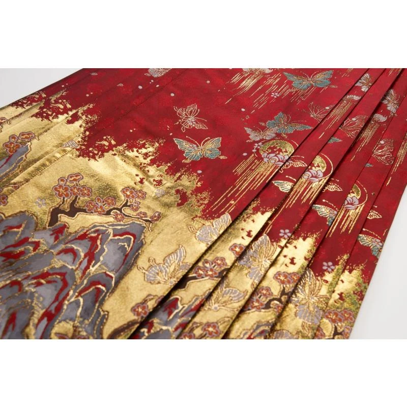 微瑕【山有木兮红色】织金仿妆花一片式马面裙