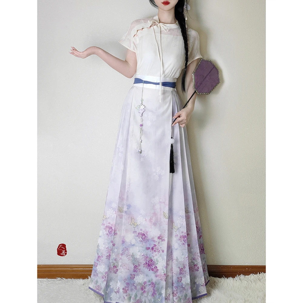 老板娘清货【紫韵】原创设计印花马面裙2024新款