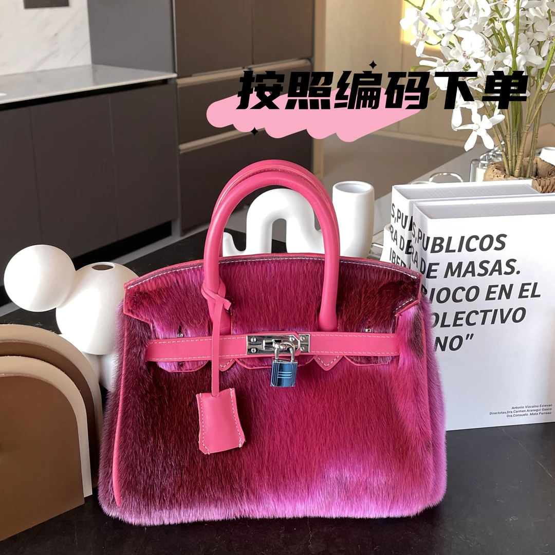【糖果皮草】A001-A050秋冬单肩斜挎包2024新款真毛手提包百搭洋气