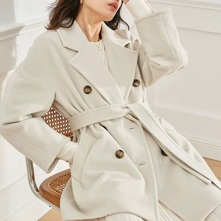 【专柜正品】100%羊 24冬新M家经典101801立绒柔顺日常短款羊毛大衣