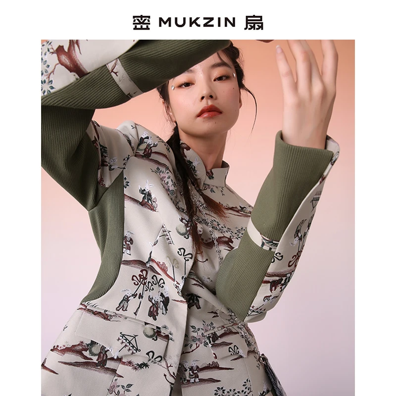 密扇新款不羡仙设计感定制款提花新中式外套上衣M231B11003999