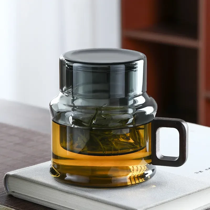 创意玻璃泡茶壶高硼硅墩墩壶便携家用透明茶具带过滤茶水分离壶