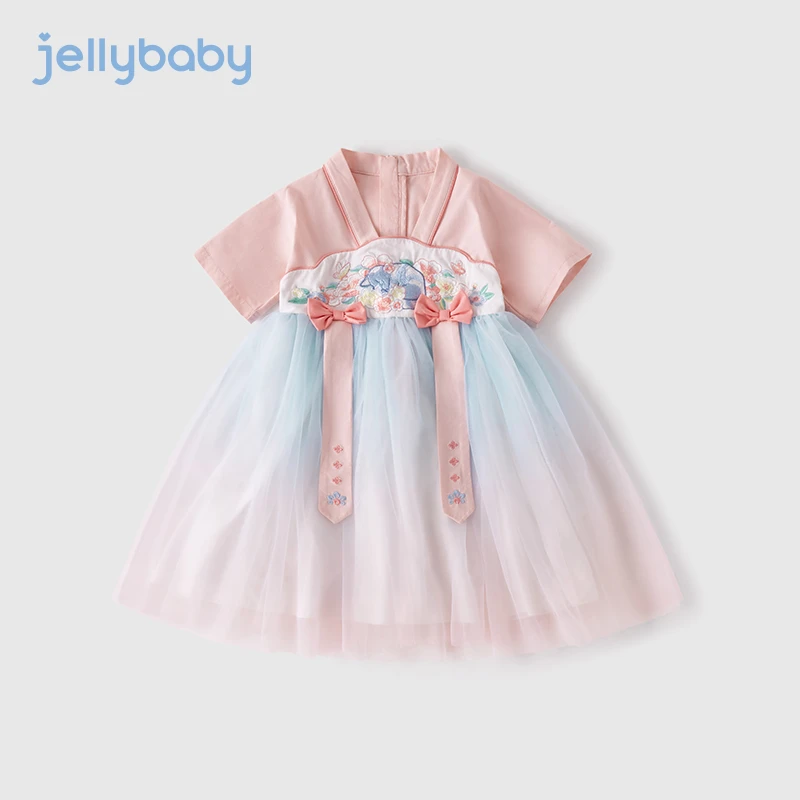 【中秋衣服】杰里贝比女儿童古风连衣裙唐装汉服女童中式 JEG32559G