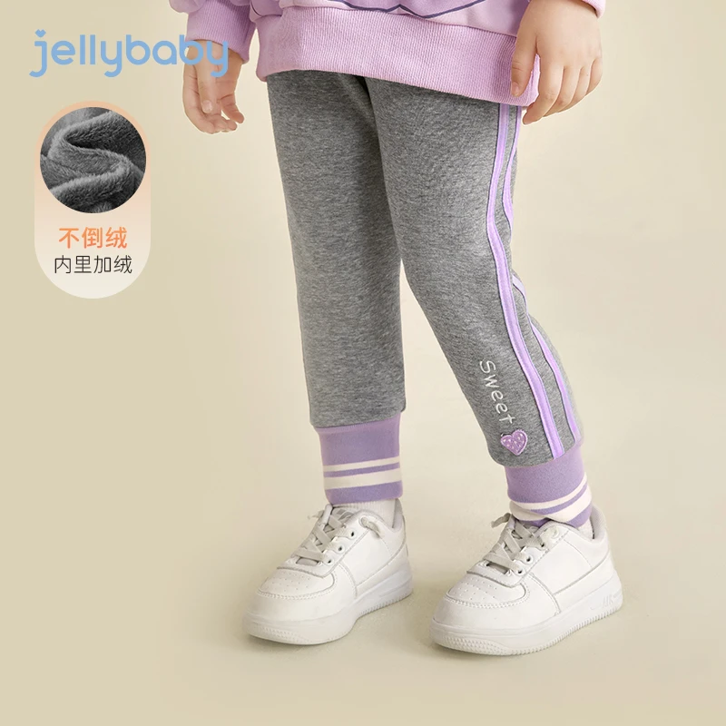 杰里贝比女童休闲打底裤秋冬儿童冬装运动裤加厚裤子冬 JDG25900