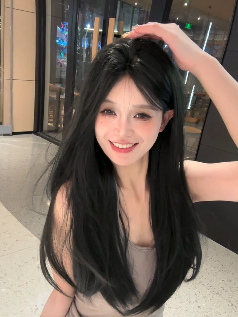 【绿玛瑙】芬妮兔新款长直发韩系氛围感日常通勤自然全头套