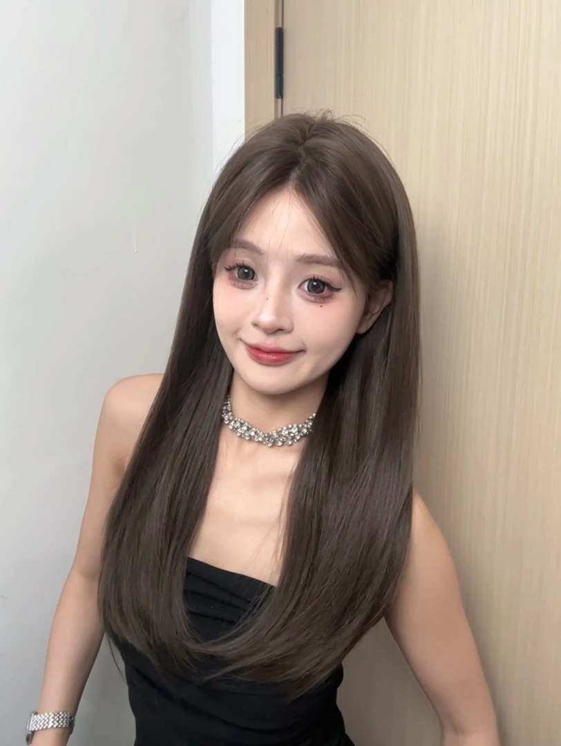 【茶茶】升级加大蕾丝女神手织假发透气氛围感冷棕长直发中分减龄