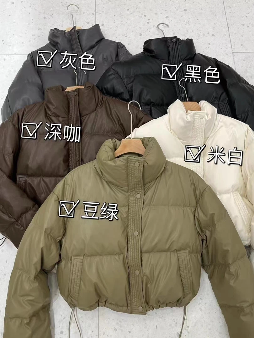 时尚羽绒服女短款高腰肯豆风冬季白鸭绒小个子2023年新款免洗外套
