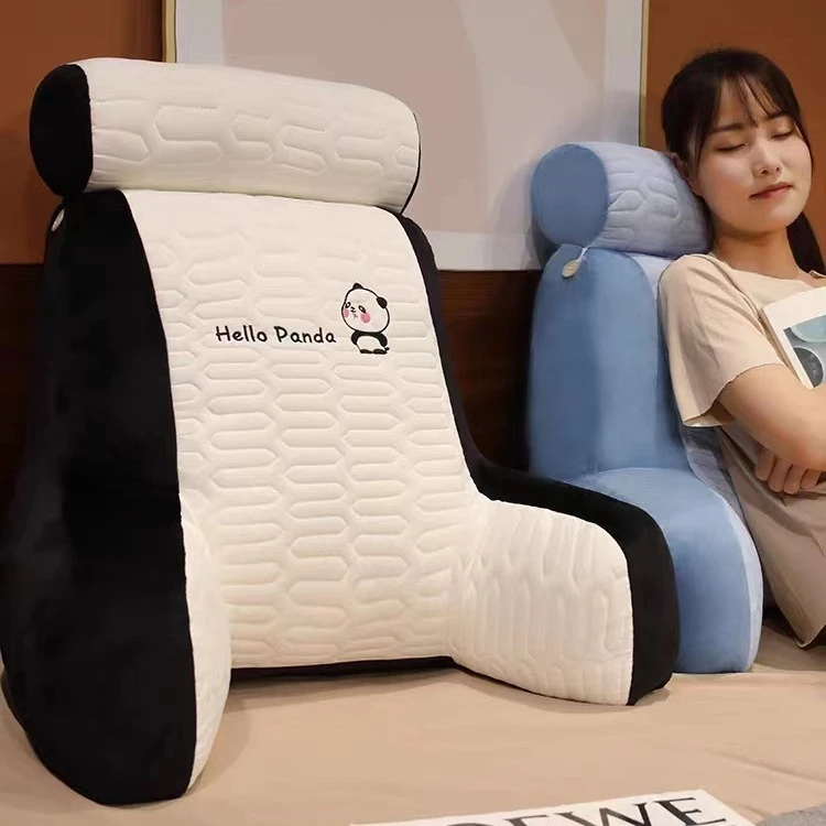 秋冬季冰丝乳胶床头靠垫加高靠枕护腰枕大靠背沙发抱枕玩手机护腰