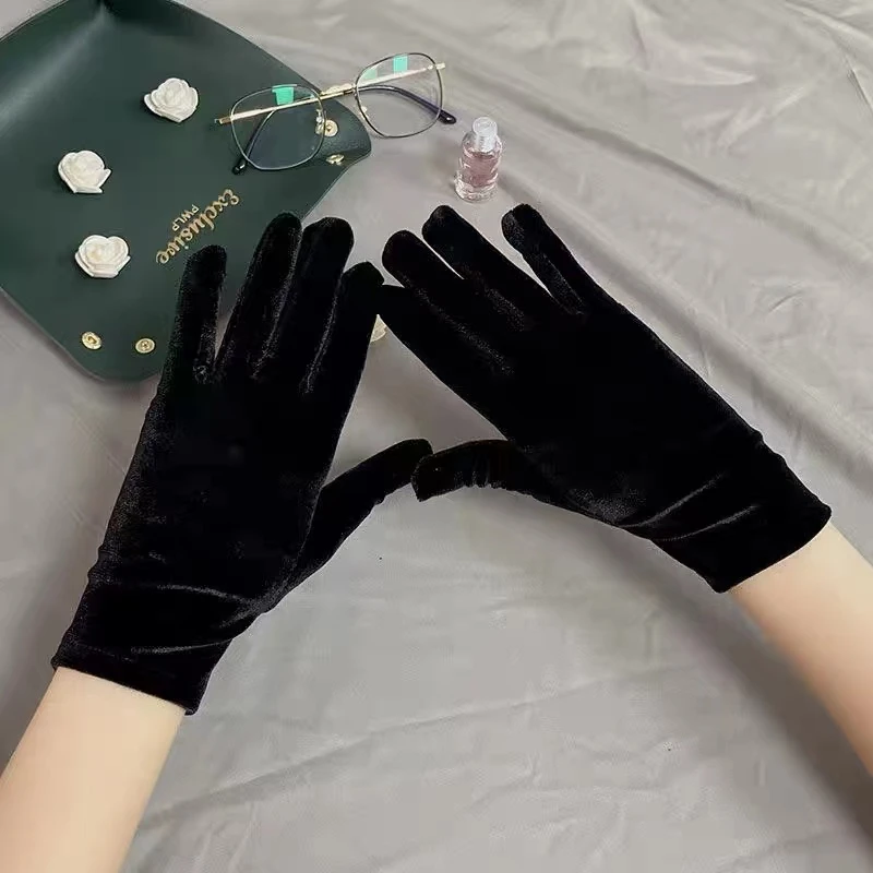 金丝绒手套防风冬季