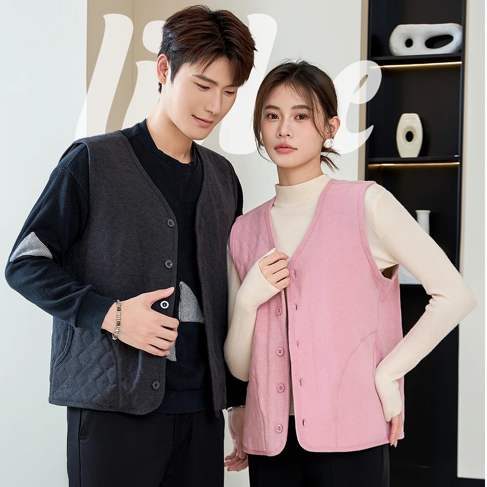 羊毛马甲100%羊毛填充加厚保暖冬季加绒透气