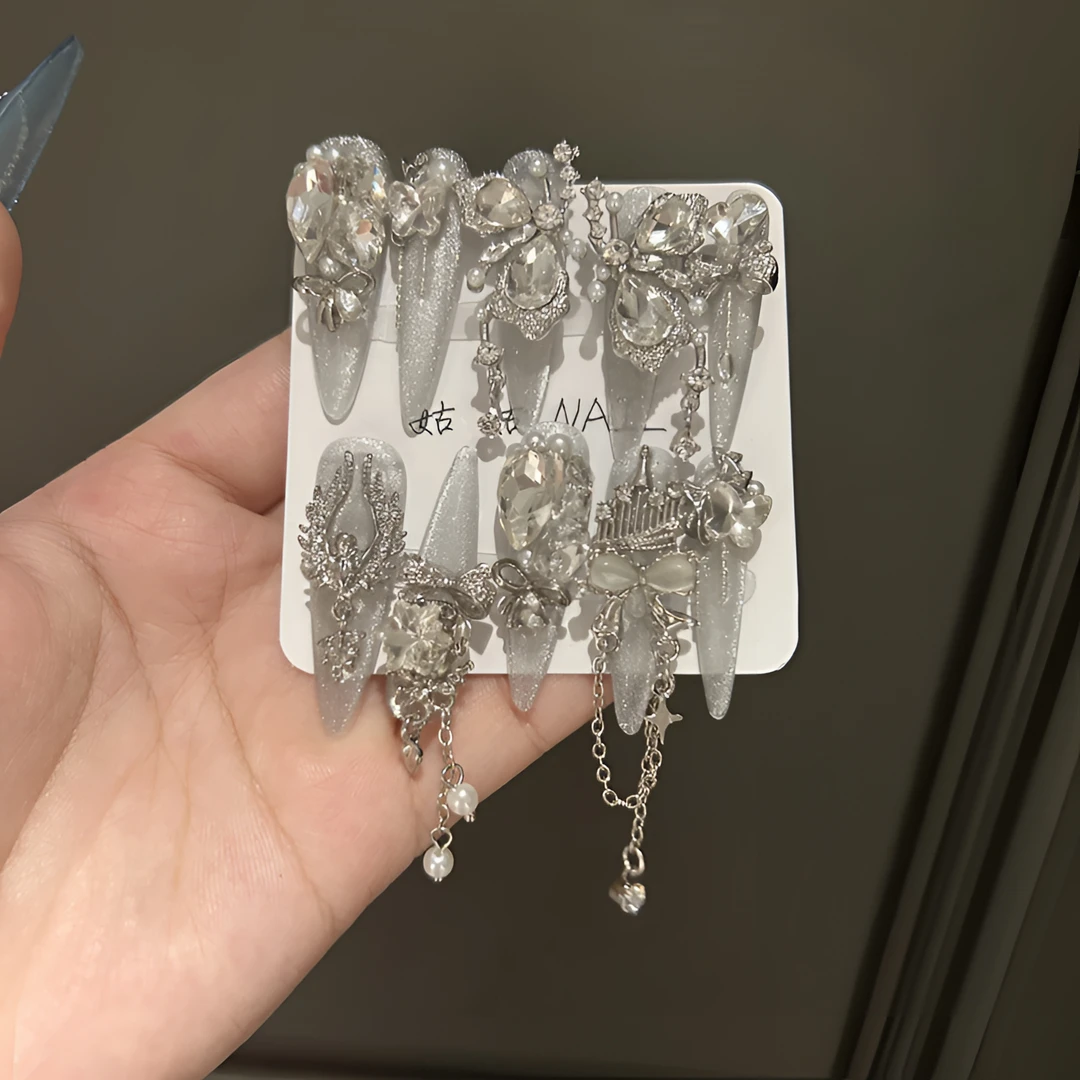 栩蝶  纯手工穿戴甲 猫眼 蝴蝶仙气猫眼底 4.0 3.0 甲型可选