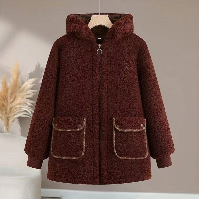 【新款】女装连帽加绒款加厚帽子棉衣保暖时尚气质冬装