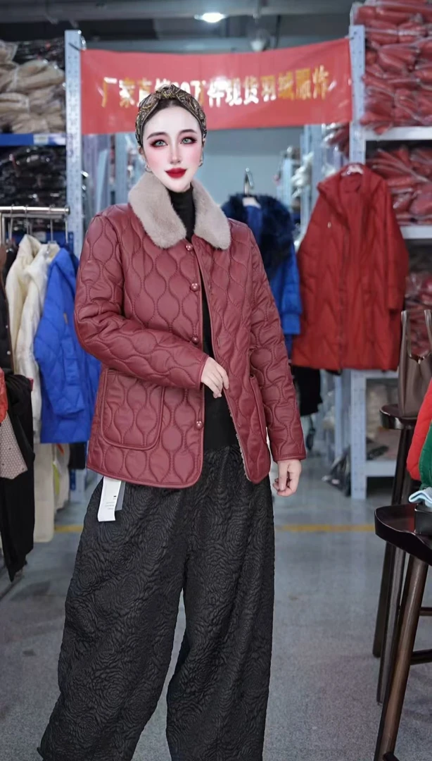 2024秋冬新品加绒加厚棉衣短款外套免洗软皮保暖大码棉服PU皮