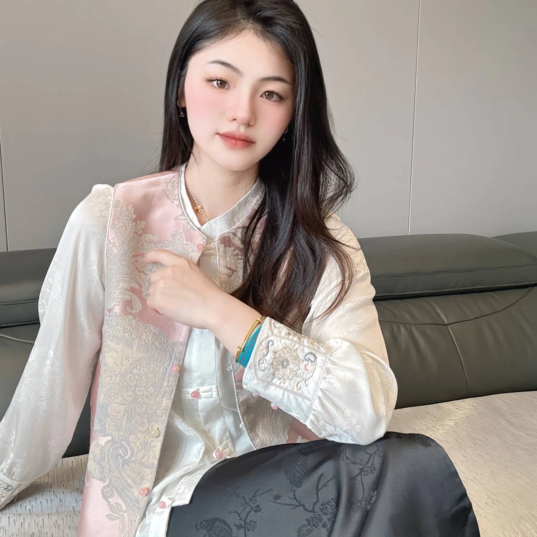 龙凤呈祥国风服饰古韵新中式女装茶服唐装上衣古风复古高档马甲